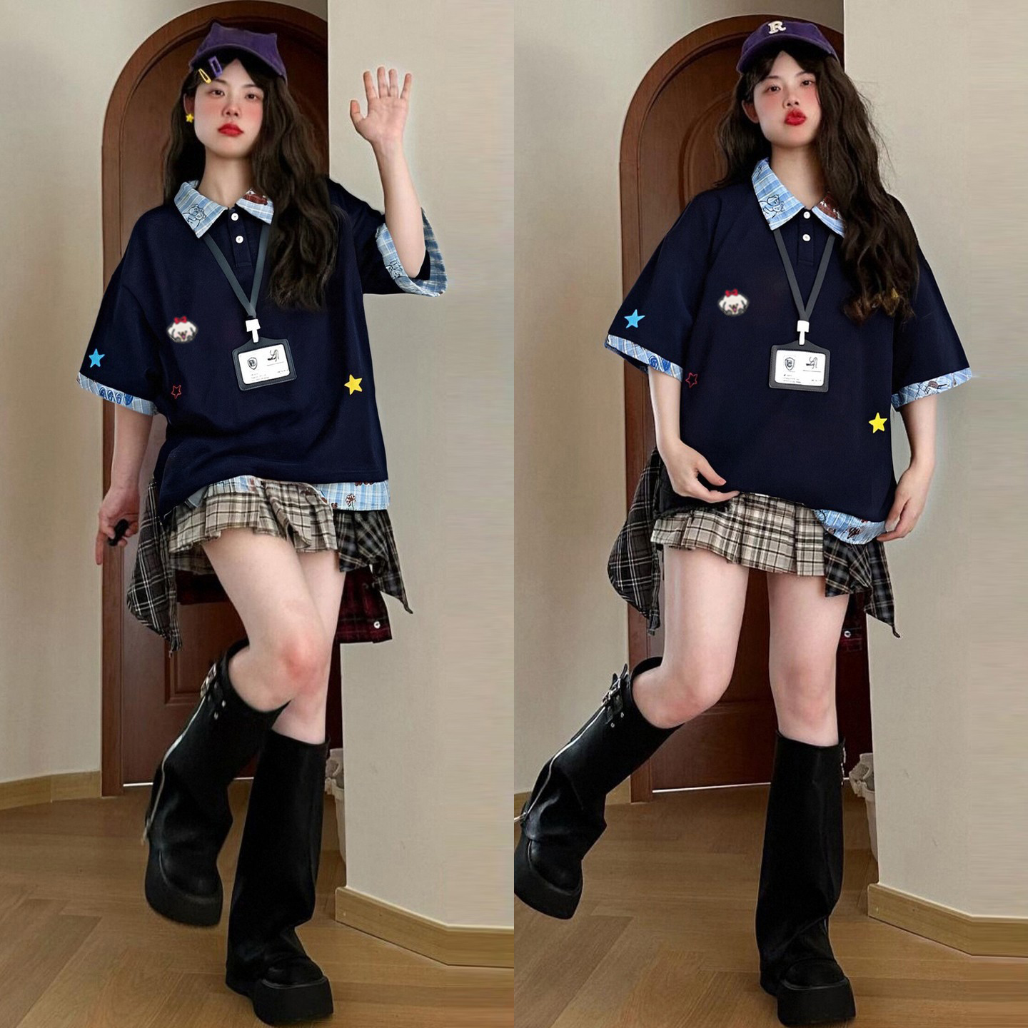 300斤大码小众百搭减龄POLO衫女