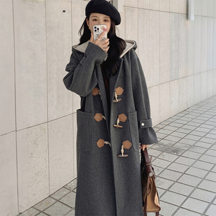 宽松显瘦慵懒风呢子大衣 毛呢外套胖mm韩版 300斤特大码 美拉德长款