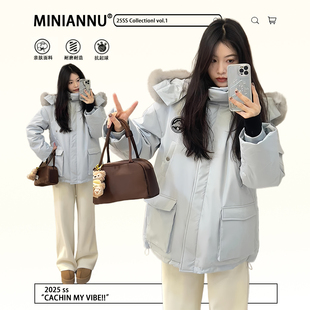 保暖羽绒棉服高级感加厚派克服 胖mm韩系巨好看外套女冬季 大码 女装