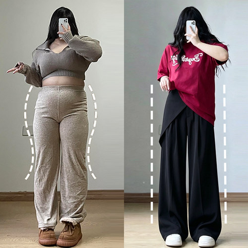 特大码女装慵懒风时尚减龄裤子女