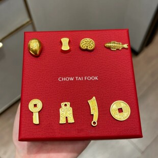 周大福代购 马蹄金鱼币 刀币 锭子 布币 元宝 贝币足金黄金投资金