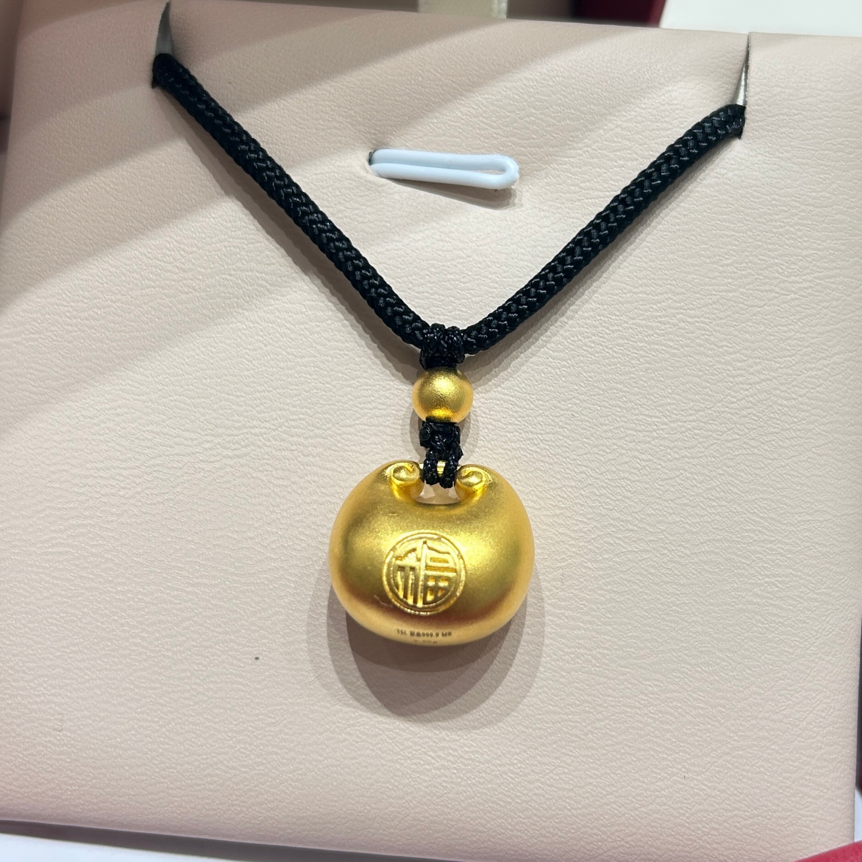 TSL谢瑞麟代购 足金999古法福袋小胖福黄金吊坠挂坠 专柜正品