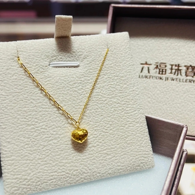 六福珠宝代购 goldstyle碎碎冰爱心足金999黄金项链 新款专柜正品