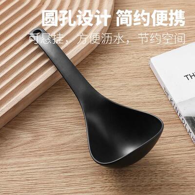 日本汤勺家用不锈钢陶瓷硅胶木勺长柄大号盛汤商用专用精致老式款