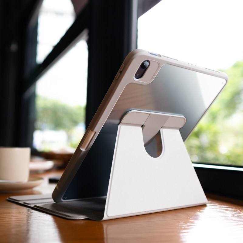 适用苹果ipad保护壳平板air5亚克力pro带笔槽9代2022可旋转10代2018保护套air防弯2轻薄3书本款11寸4硅胶2021