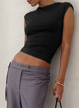 Fashion round collar sexy bodice woman时尚圆领性感紧身上衣女