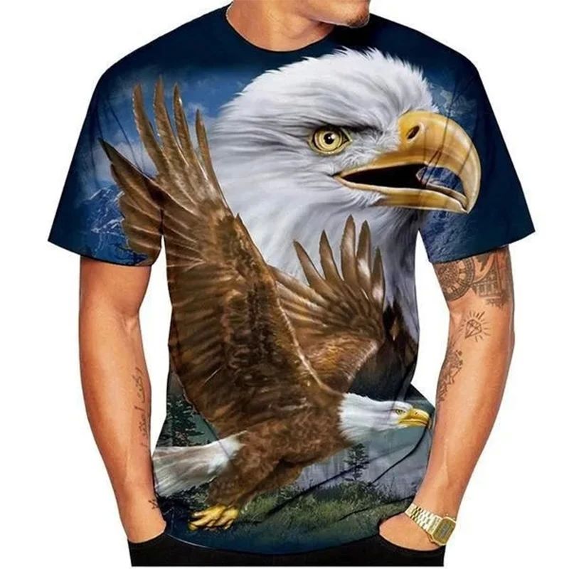 Eagle Pattern 3D Printed Fashion T-shirt鹰图案3d印 花时尚T恤