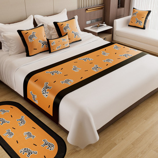 星级酒店专用床尾巾宾馆民宿床上用品现代时尚轻奢床旗床盖床尾垫