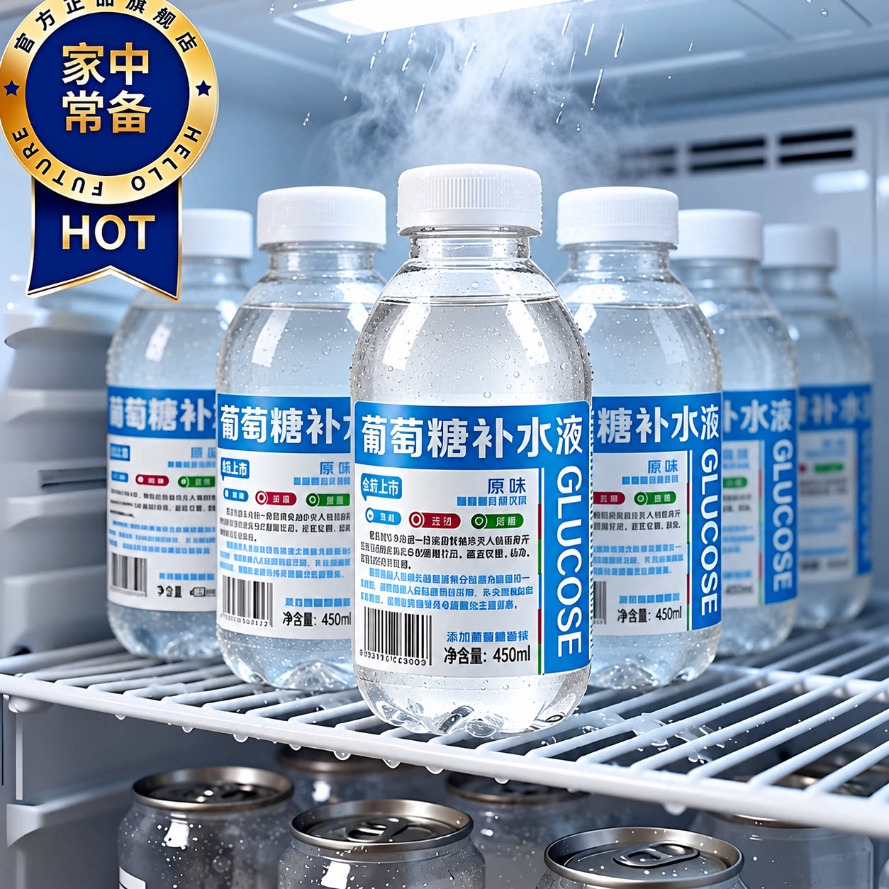 葡萄糖补水液官方旗舰店钙铁锌口服液低血糖运动健身酒后补水整箱