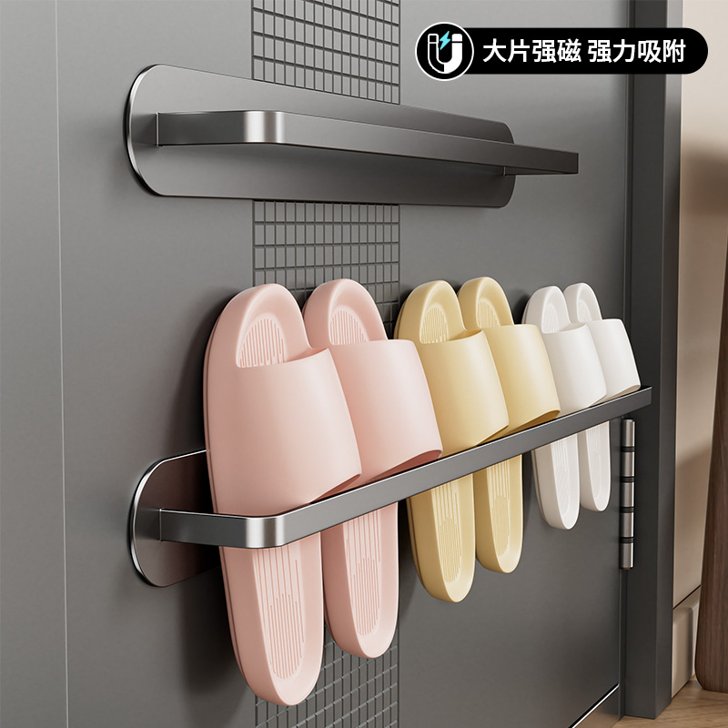 磁吸拖鞋架入户门防盗门后壁挂式