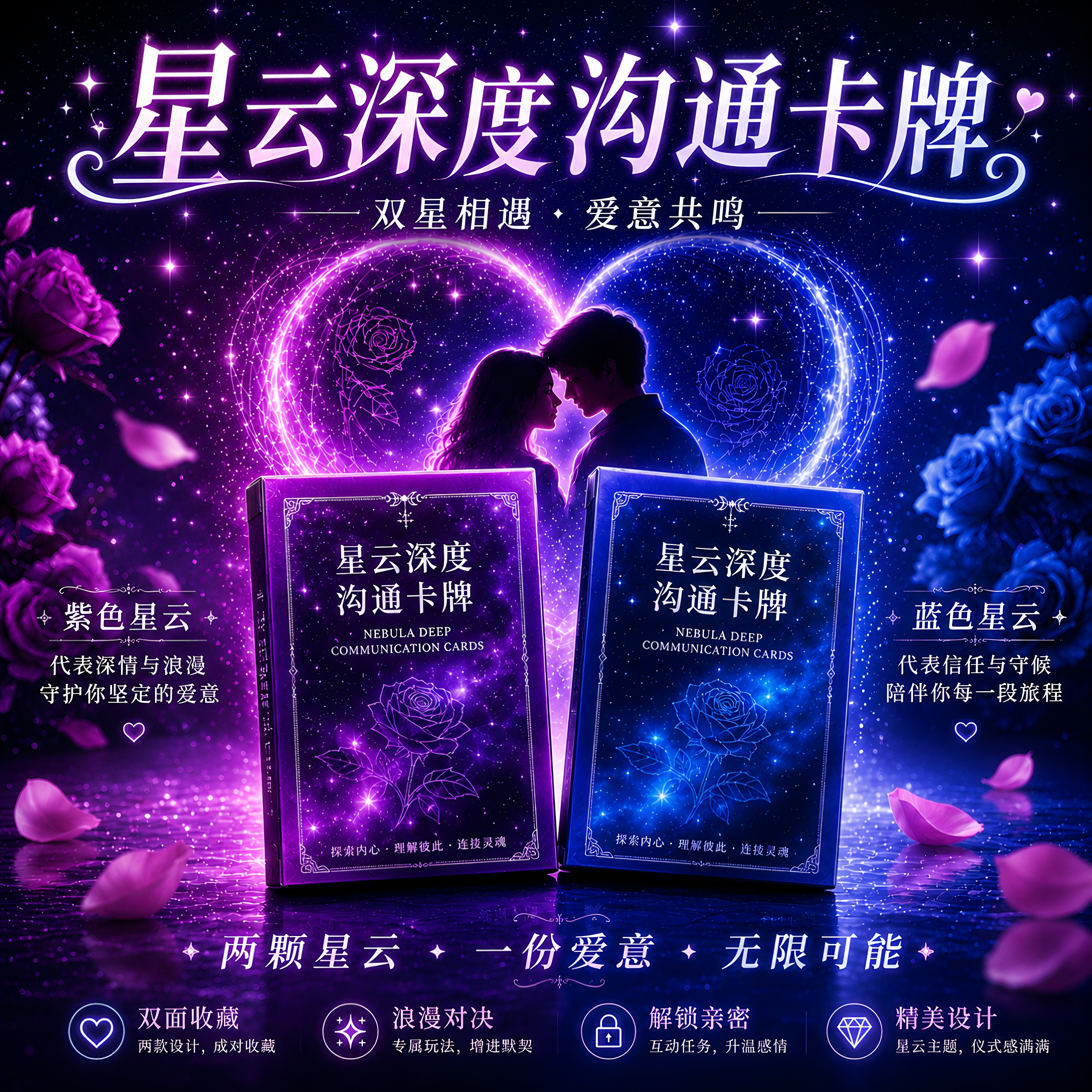 Rosette Nebula星云情侣卡牌双人互动增进感情沟通浪漫氛围礼物