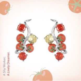 aprilmeetseason原创伊甸园指南番茄小蛇耳环很闪很甜小众耳饰女