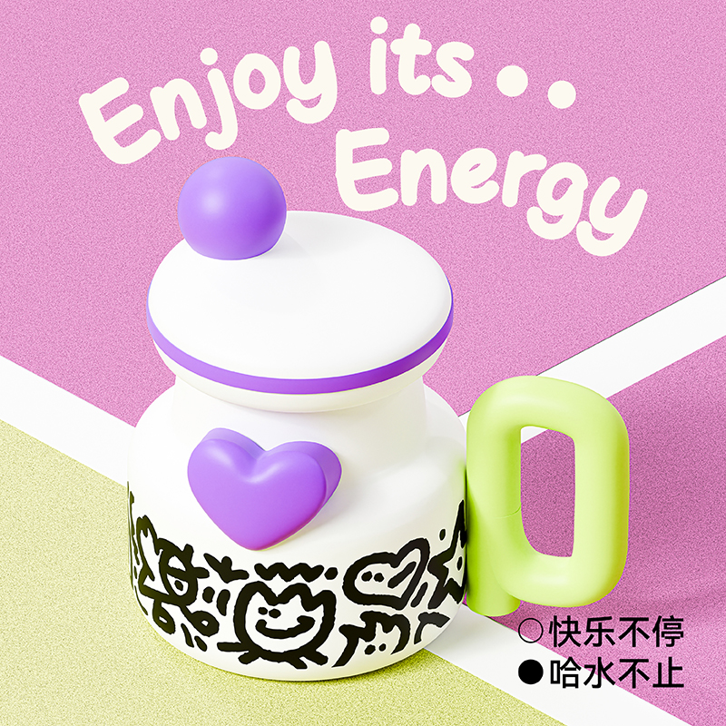 evercrise大口哈奇趣壶大容量保温杯吸管杯女