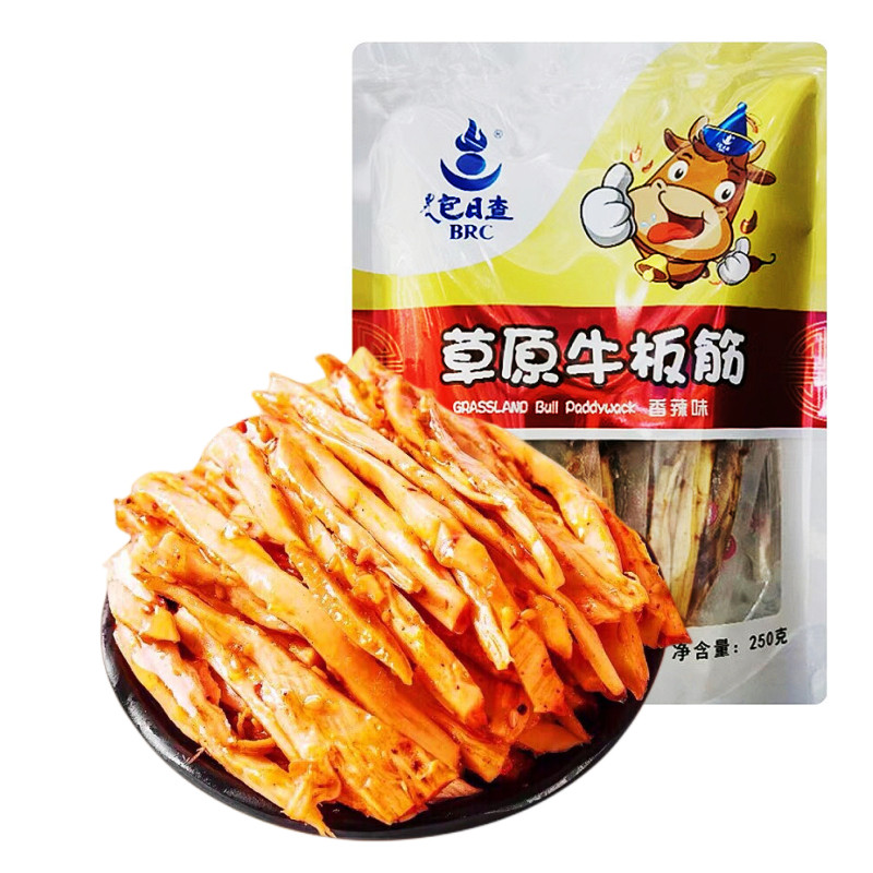 内蒙古特产包日查香辣牛板筋卤味鲜牛筋牛肉类肉铺零食独立小包装