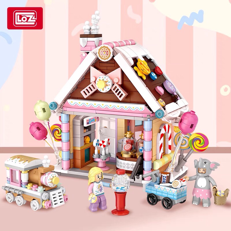loz/俐智糖果屋儿童建筑模型摆件积木拼装玩具益智男女孩生日礼物