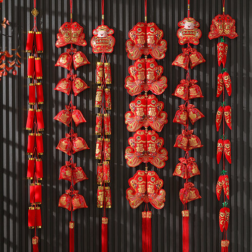 马年过年辣椒灯笼新年福字新款挂件春节中国结挂饰墙上装饰品