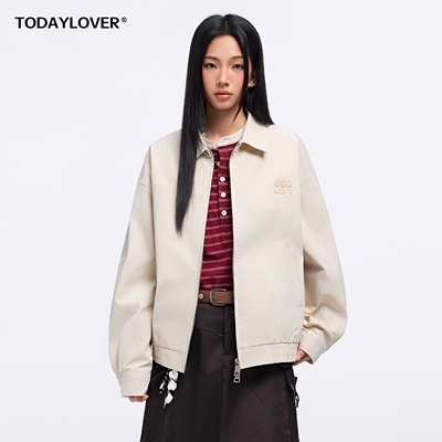 TODAYLOVER复古刺绣工装夹克女