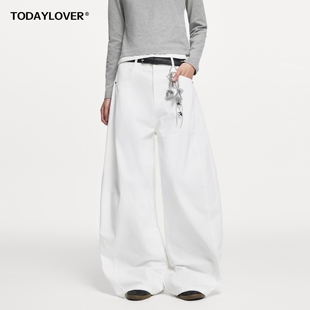 复古vibe宽松垂感百搭廓形弯刀裤 美式 女冬季 TODAYLOVER纯色休闲裤