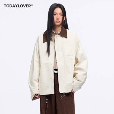 TODAYLOVER巴恩风撞色翻领夹克女