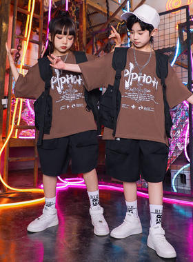 嘻哈儿童街舞套装hiphop潮服男童演出服时尚酷炫炫舞潮酷潮流新款