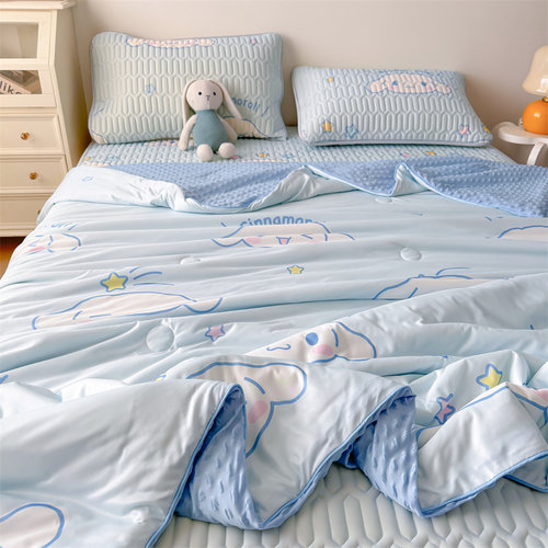 玉桂狗乳胶冰丝凉席夏被三四件套床单人宿舍夏季天空调软席子床垫