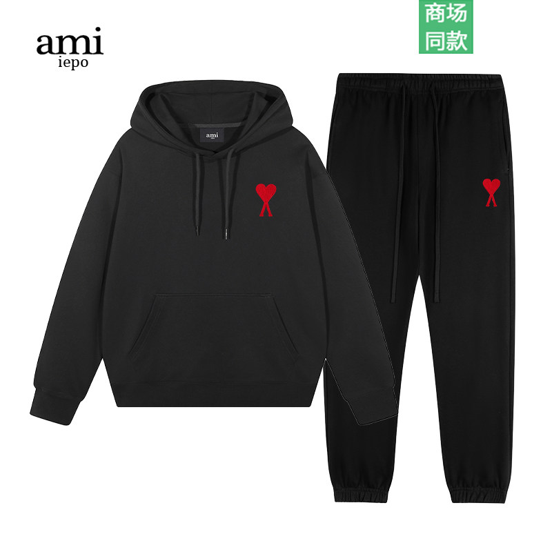 AMI IEPO官方卫衣chic港风套装男女情侣新款宽松休闲卫裤两件套潮