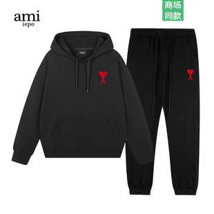 AMI IEPO官方卫衣chic港风套装男女情侣新款宽松休闲卫裤两件套潮