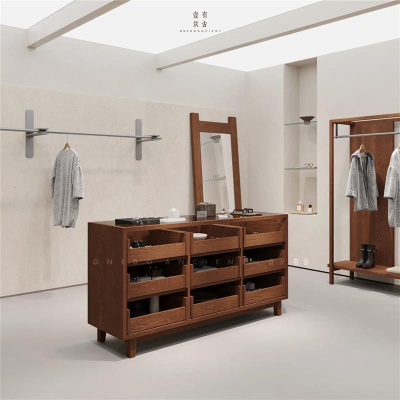 覆古精品展示柜服装店中岛柜商品陈列柜珠宝柜货柜多斗柜台流水台