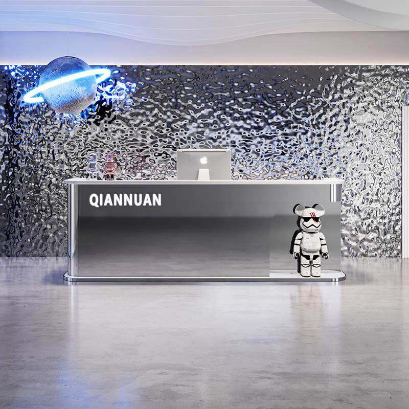 服装店收银台健身房舞蹈工作室前台美容理发店接待台不锈钢小吧台