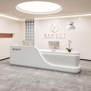 前台轻奢高级感美容院烤漆收银台女装店口腔诊所餐饮店吧台接待台