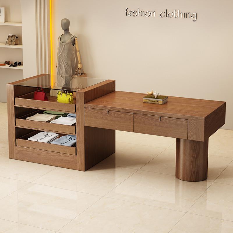 服装店中岛柜流水台网红女装店饰品展示柜鞋柜复古展示桌定制边柜