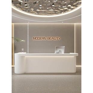 现代简约美容院收银台吧台医疗教育机构前台公司前厅接待台服务台