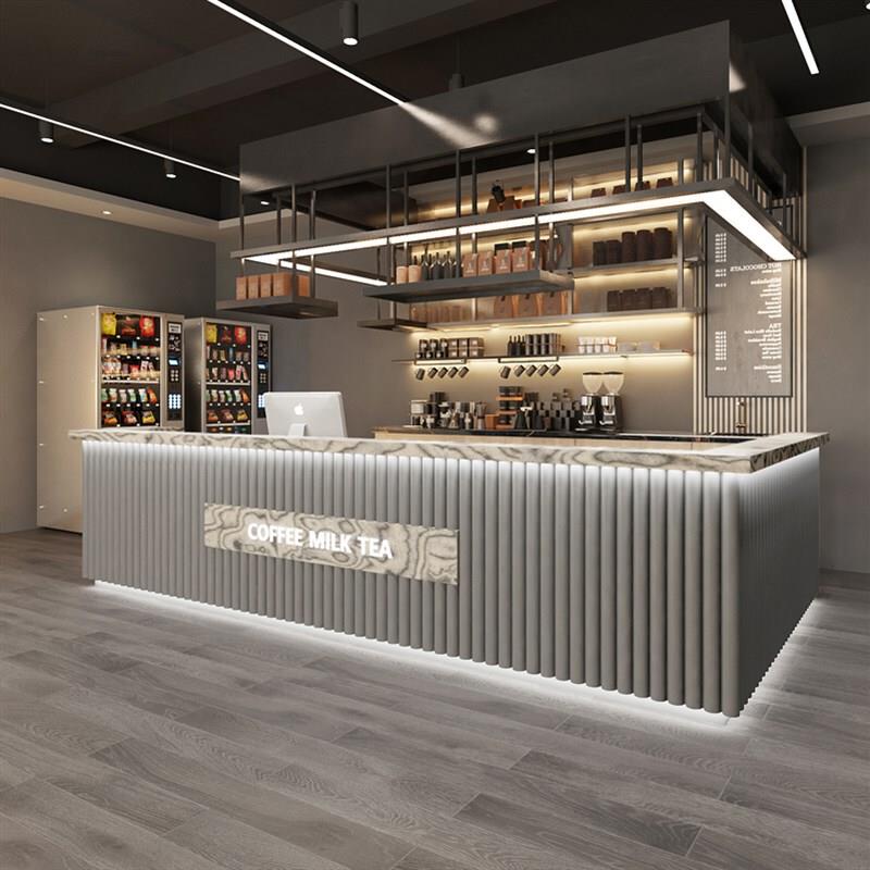 定制复古工业风酒吧台球厅前台接待台咖啡厅奶茶店餐饮收银台转角