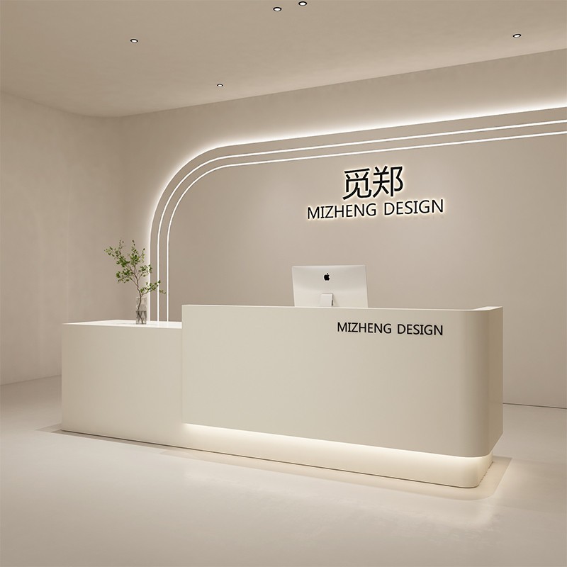 简约现代服装店收银台店铺小型吧台桌美容院美甲理发店前台接待台