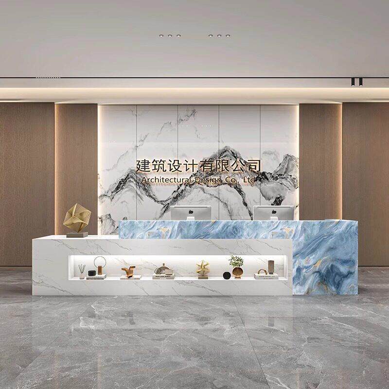 教育培训机构接待台服装美容院收银柜台公司酒店前台大理石岩板吧