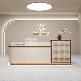 美容院收银台诧寂风藤编服装店吧台桌茶楼养生馆民宿前台接待柜台