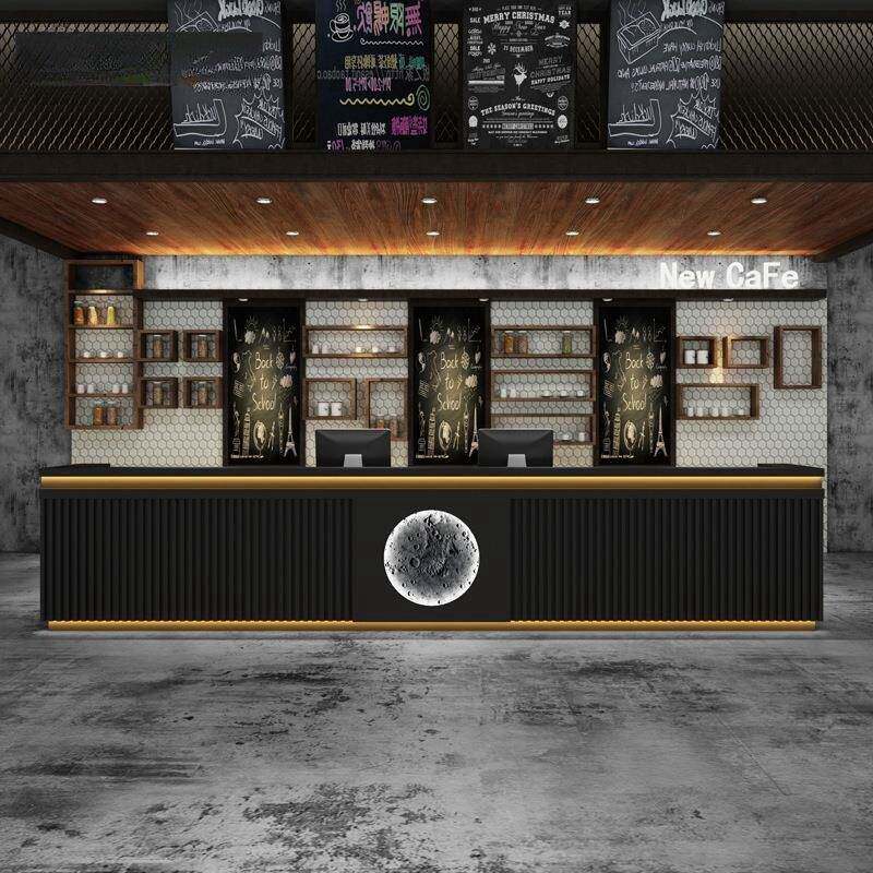 烧烤店工业风商用台球厅前台接待台覆古餐饮奶茶店收银台酒吧吧台