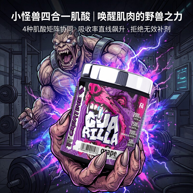 GUARILLA CREATINE 小怪兽四合一矩阵肌酸50份爆发力超一水肌酸图片