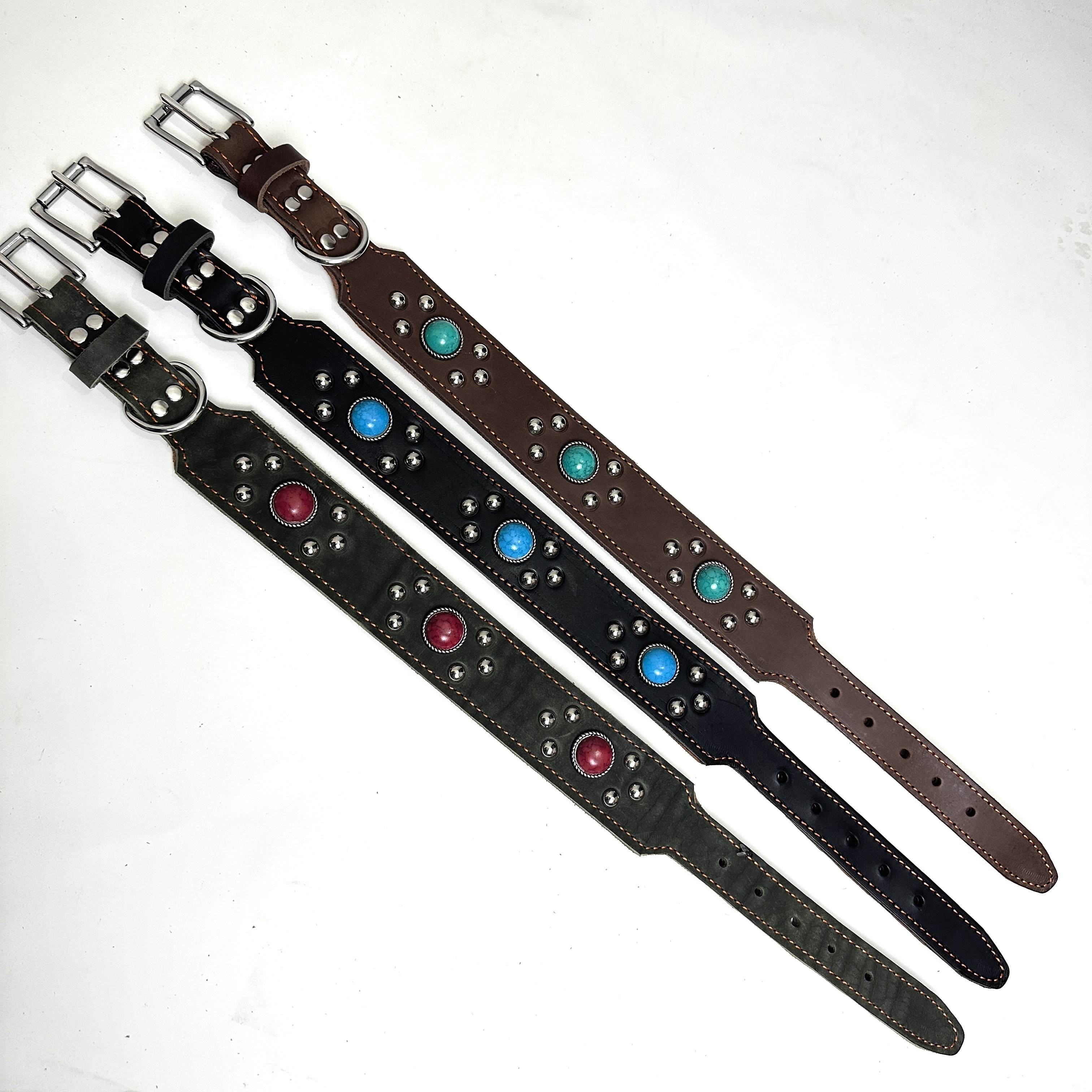 头层牛皮狗狗脖圈宠物项圈双层加厚狗脖套中大型犬马犬斯塔福金毛