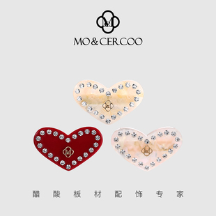 Mo&Cercoo劉亦菲黃亦玫粉色愛心醋酸碎發(fā)夾劉海側邊小發(fā)夾bb夾小
