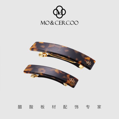 MoCercoo复古玳瑁色发卡横夹高档醋酸发夹一字弹簧夹子百搭头饰
