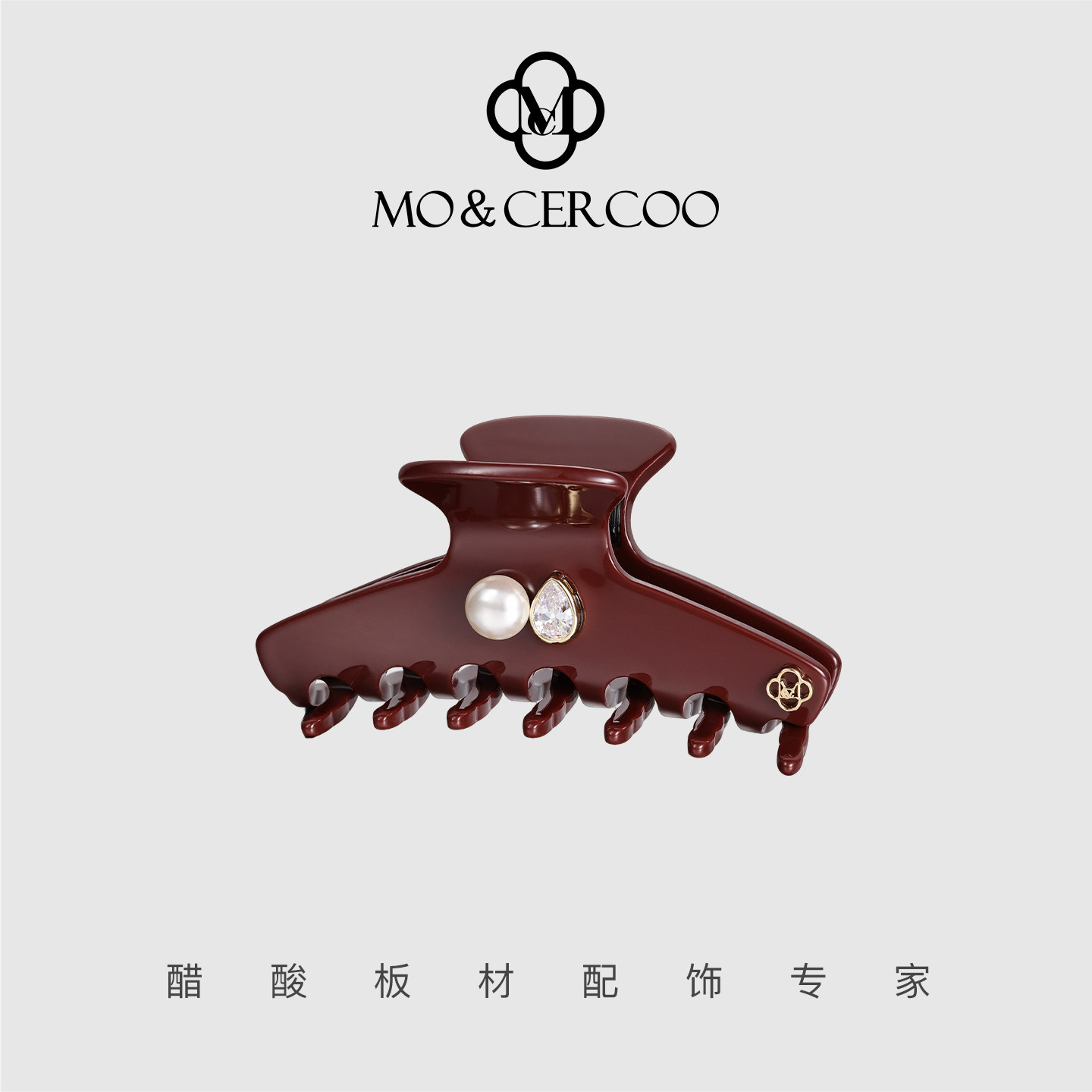 MoCercoo原创设计马年头饰中号半扎发抓夹红色鲨鱼夹子本命年发饰