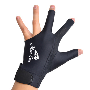 新款美兹台球手套三指手套男女中式黑八桌球打台球露指用品左右手