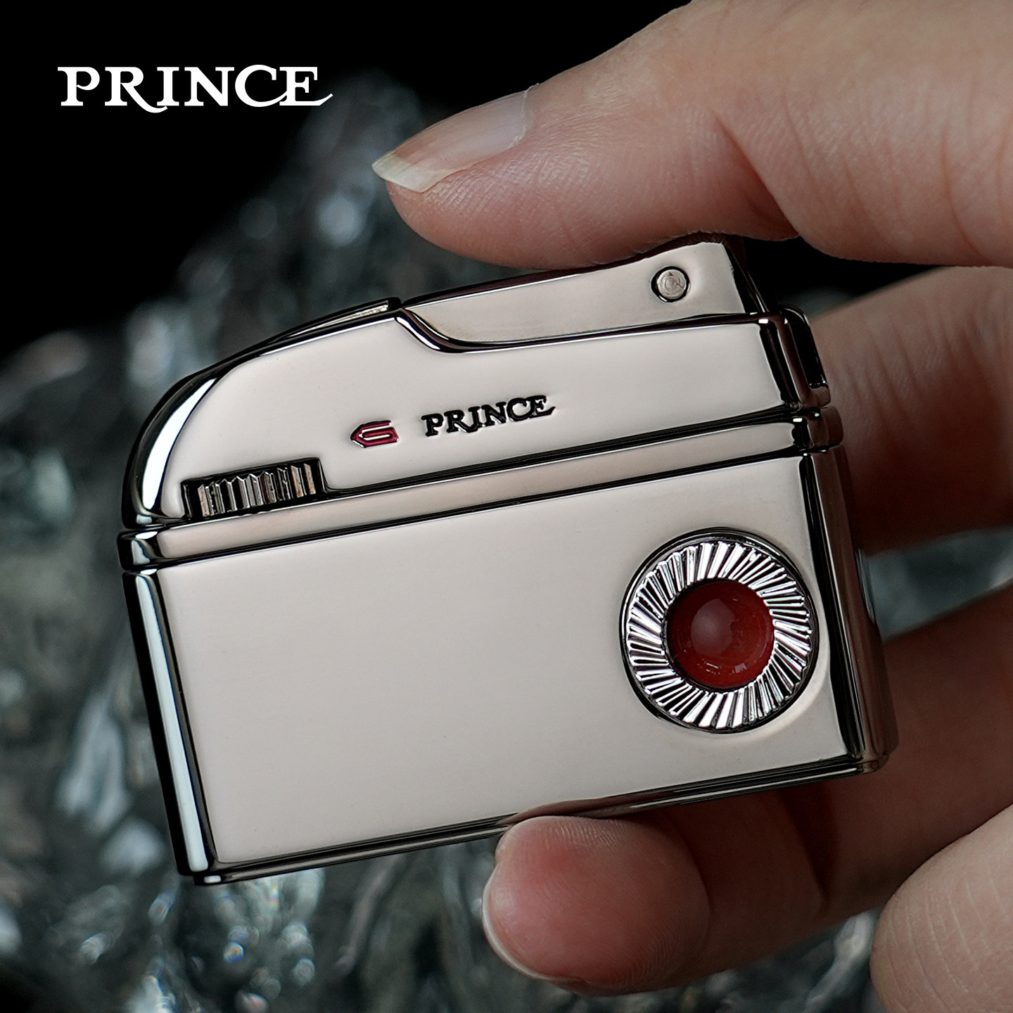 PRINCE王子正品充气打火机高级感黑冰镜面海豚系列高档烟具礼物