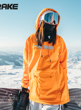 trake滑雪卫衣女2024新款防水单板双板专业男士保暖国潮雪服上衣