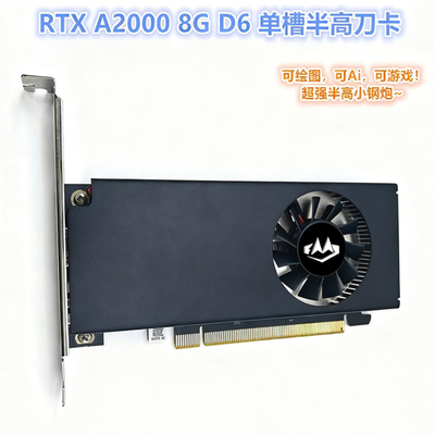 肥猫家RTX A2000 8G 单槽半高刀卡AI专业图形卡光追电竞游戏显卡