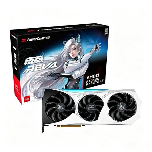 【海外版】撼讯 RX9070XT 16G 暗夜犬冰魄白夜岚AI电竞游戏显卡