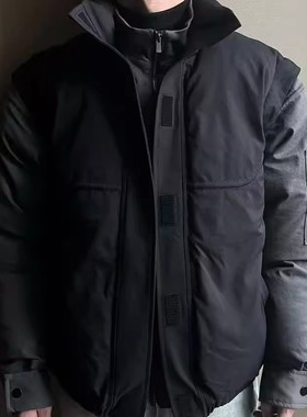 AsI'm 多形态假两件可拆卸哑银拼色 战术冲锋棉服