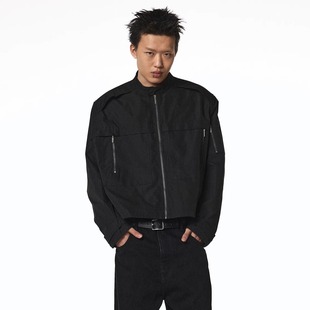 OaOO立领解构多拉链夹克高级感可调节版 立领外套男 型短宽boxy工装