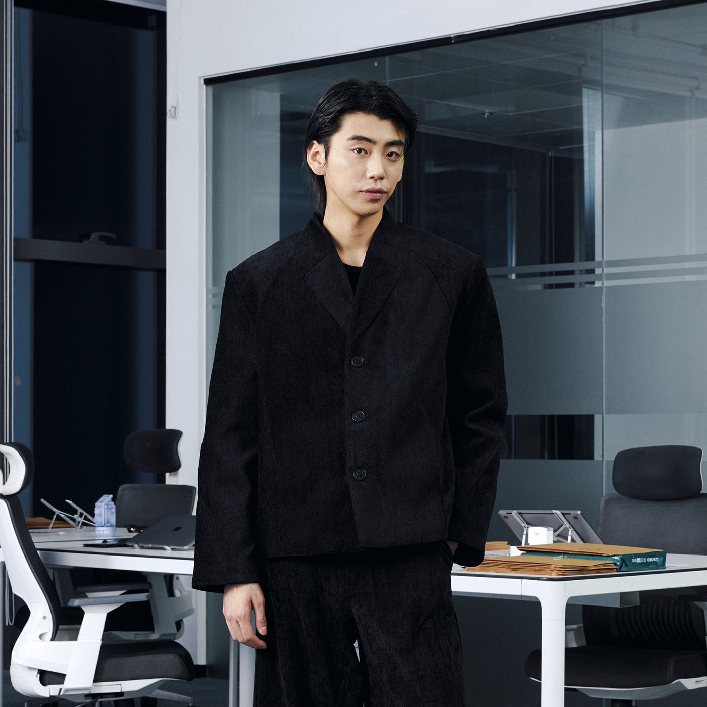 OaOO破缝西装bomber重磅廓形肌理感夹克通勤休闲高级感外套秋冬男